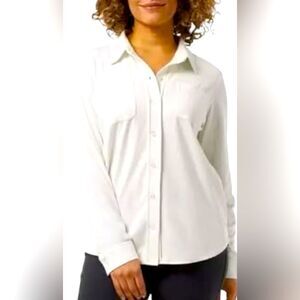 90degree by Reflex White Notched Collar Long Sleeve Shirt NWT